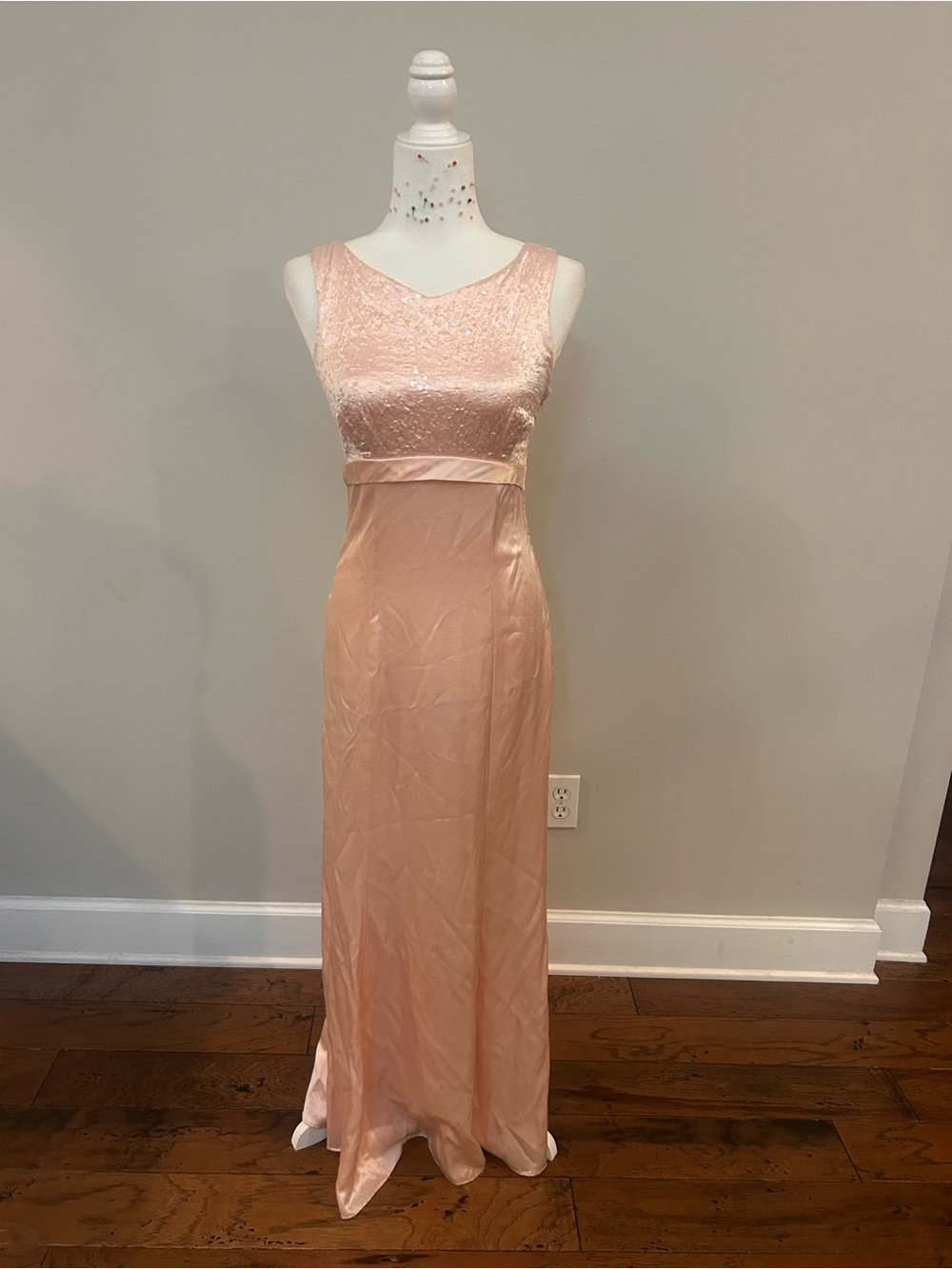 VINTAGE 80s/90s Zum Zum Pink Satin Backless Evening Gown